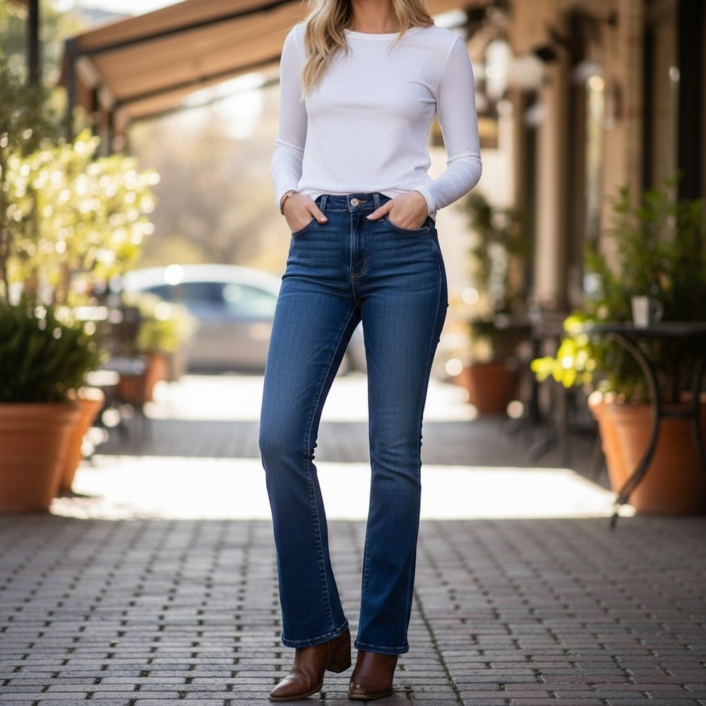 7 For All Mankind Kimmie Straight Leg‎ Jeans 24 Blue NWT 7R017005-BBS